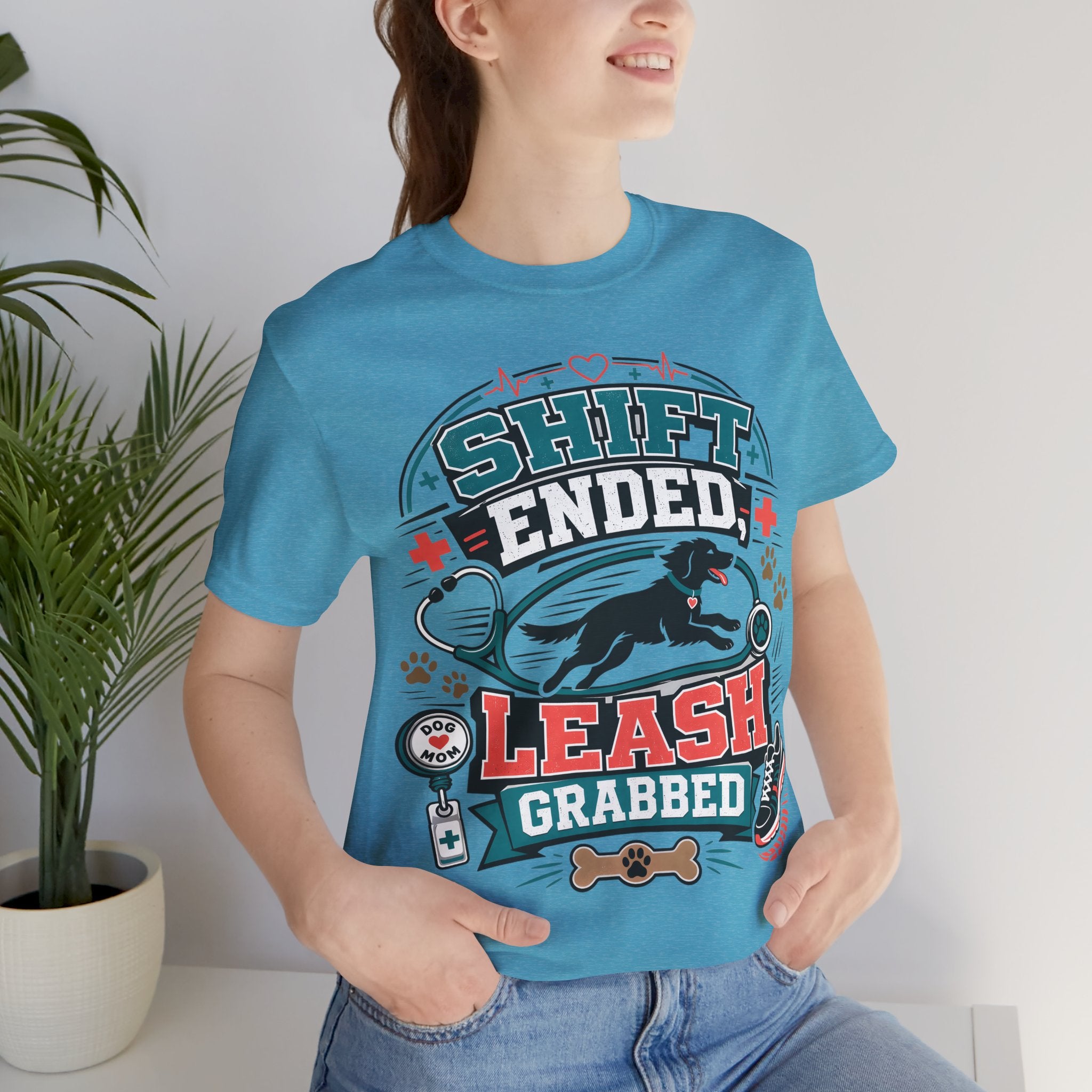 Shift Ended Leash Grabbed Dog Lover Tee