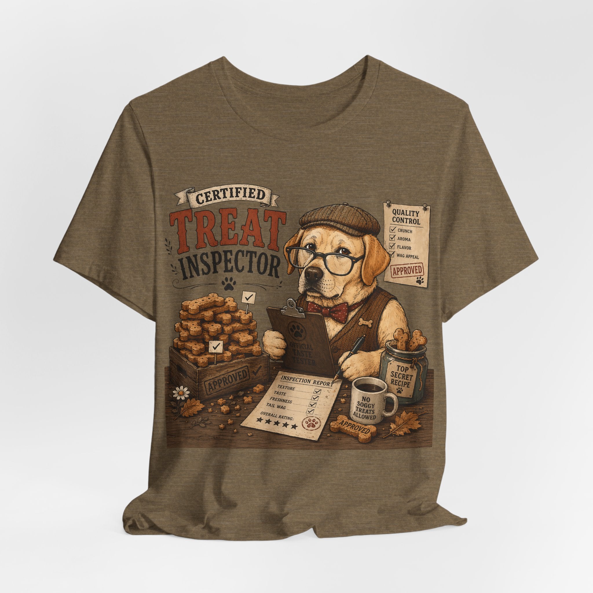 Certified Treat Inspector T-Shirt — Cute Retro Dog Cookie Inspector Tee