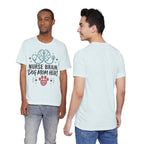 Nurse Brain Dog Mom Heart T‑Shirt - Cute Nurse & Dog Mom Graphic Tee