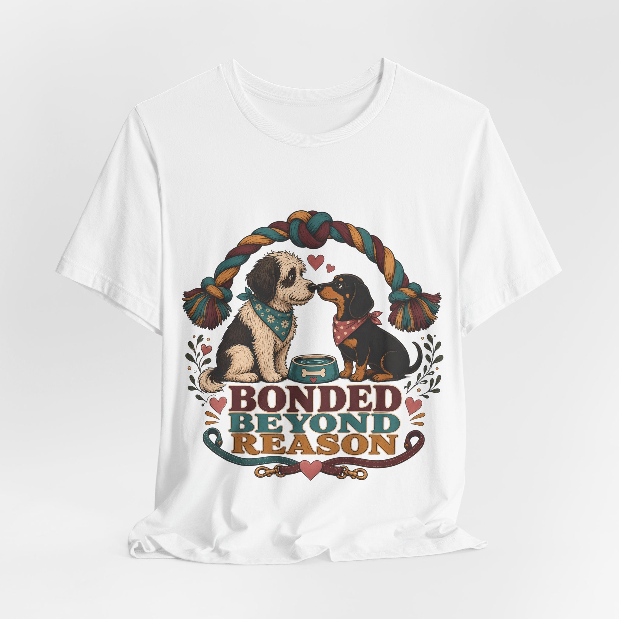 "Bonded Beyond Reason" Two Dogs T-Shirt — Retro Dog Lover Graphic Tee