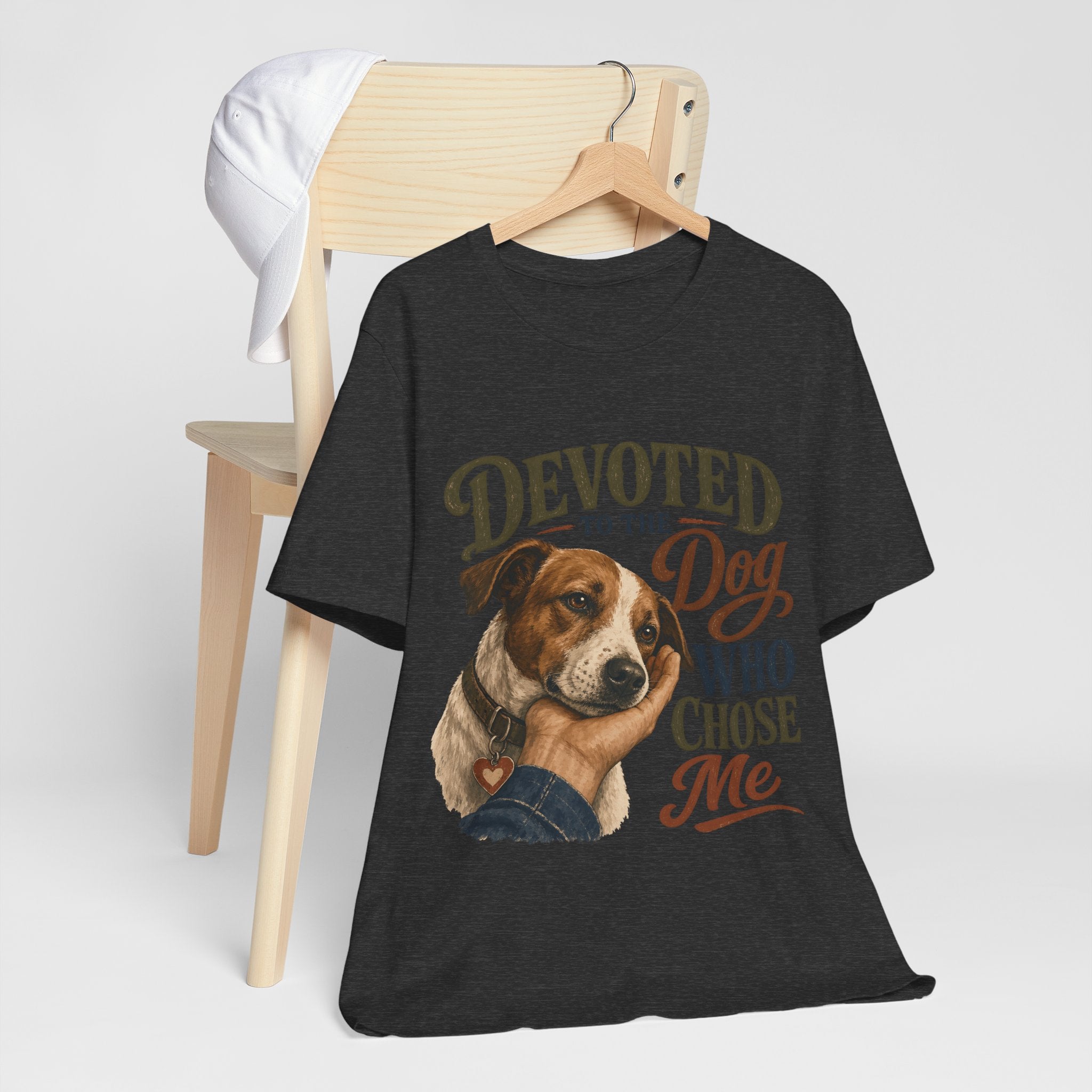 "Devoted To The Dog Who Chose Me" Dog Lover T-Shirt — Dog Mom Graphic Tee