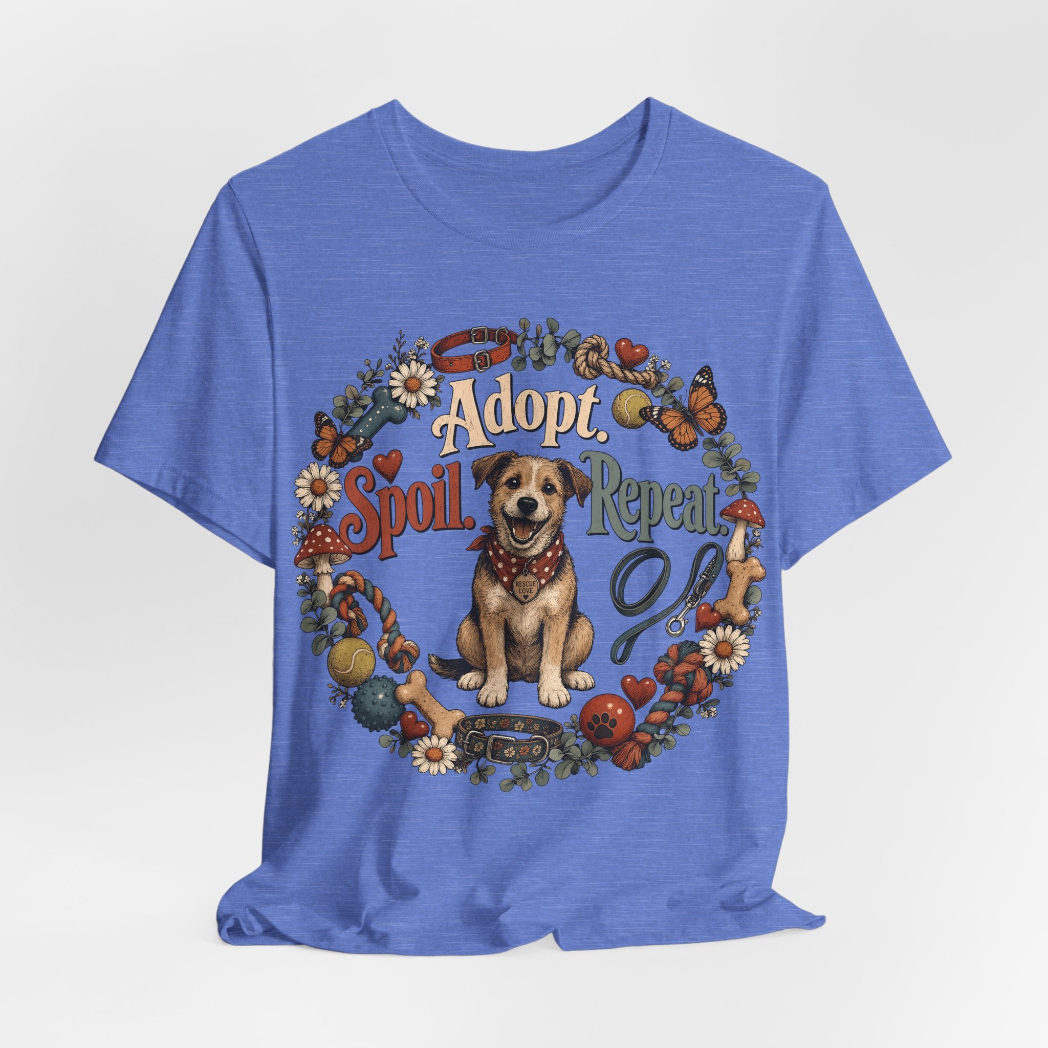 Adopt Spoil Repeat Dog T-Shirt – Cute Rescue Puppy Rescue Lover Tee