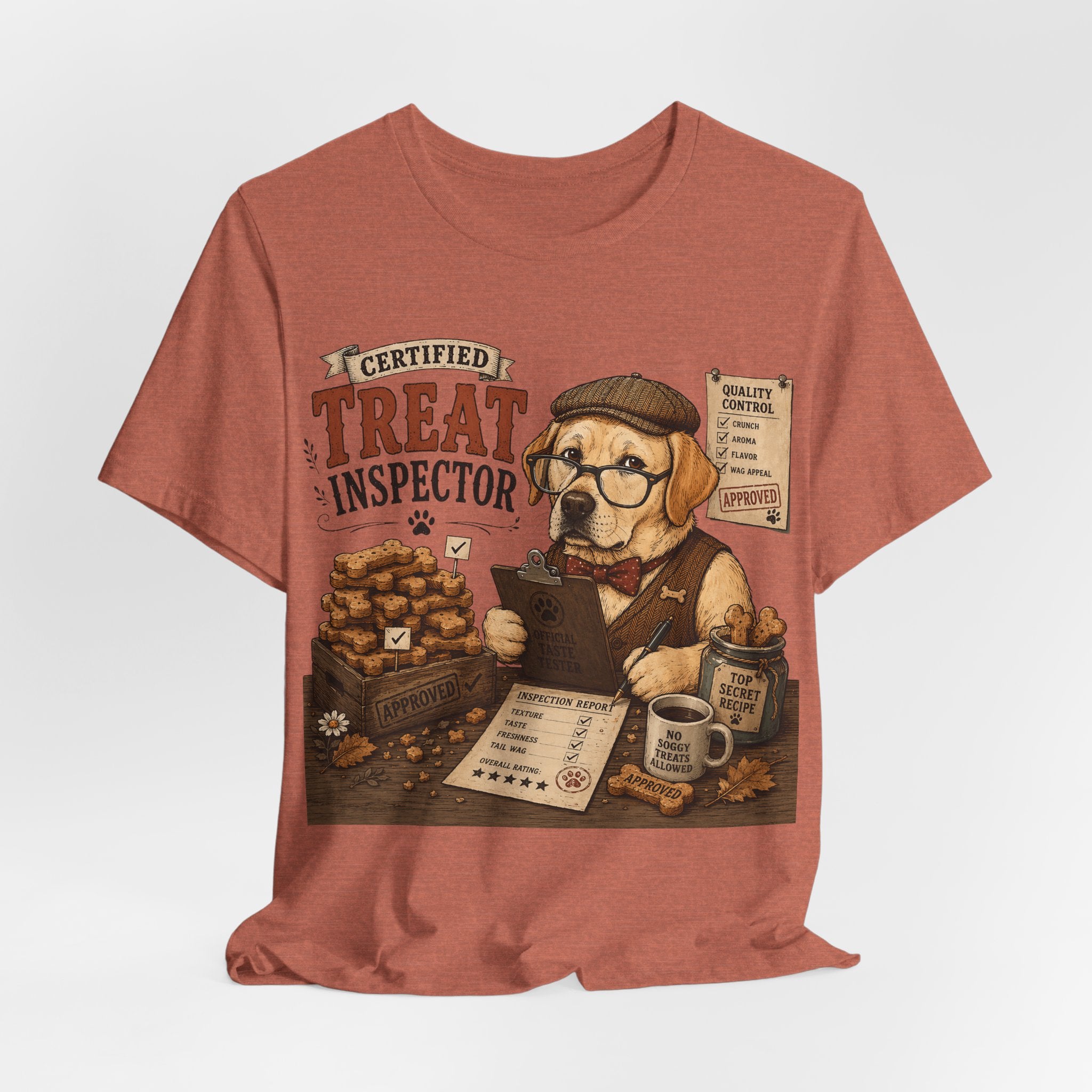 Certified Treat Inspector T-Shirt — Cute Retro Dog Cookie Inspector Tee