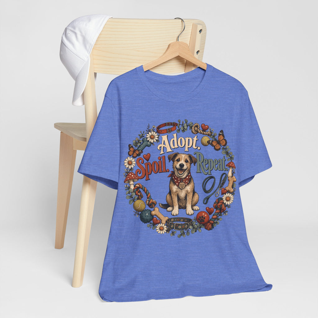 Adopt Spoil Repeat Dog T-Shirt – Cute Rescue Puppy Rescue Lover Tee