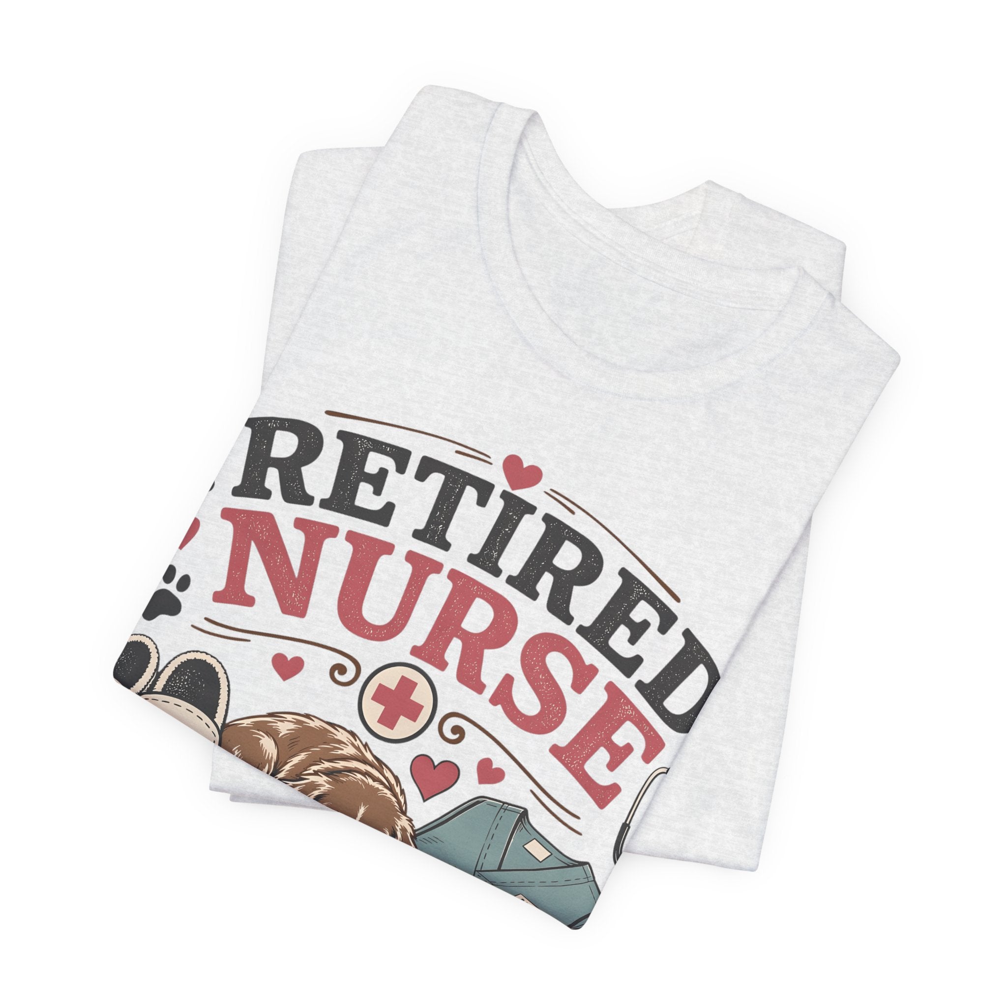 Retired Nurse T-Shirt — "Promoted to Full-Time Dog Snuggler" Cute Nursing & Pet Lover Tee