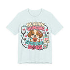 Healing Humans, Spoiling Dogs T‑Shirt — Cute Veterinary Nurse Dog Mom Tee