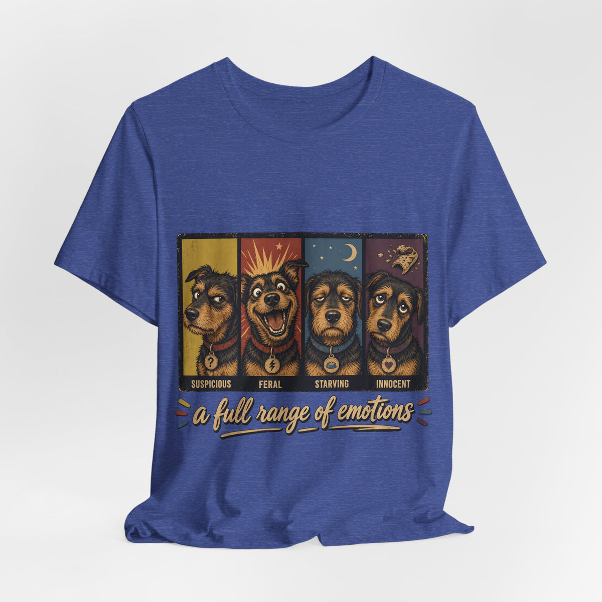 "A Full Range of Emotions" Dog T-Shirt — Funny Mood Chart Graphic Tee