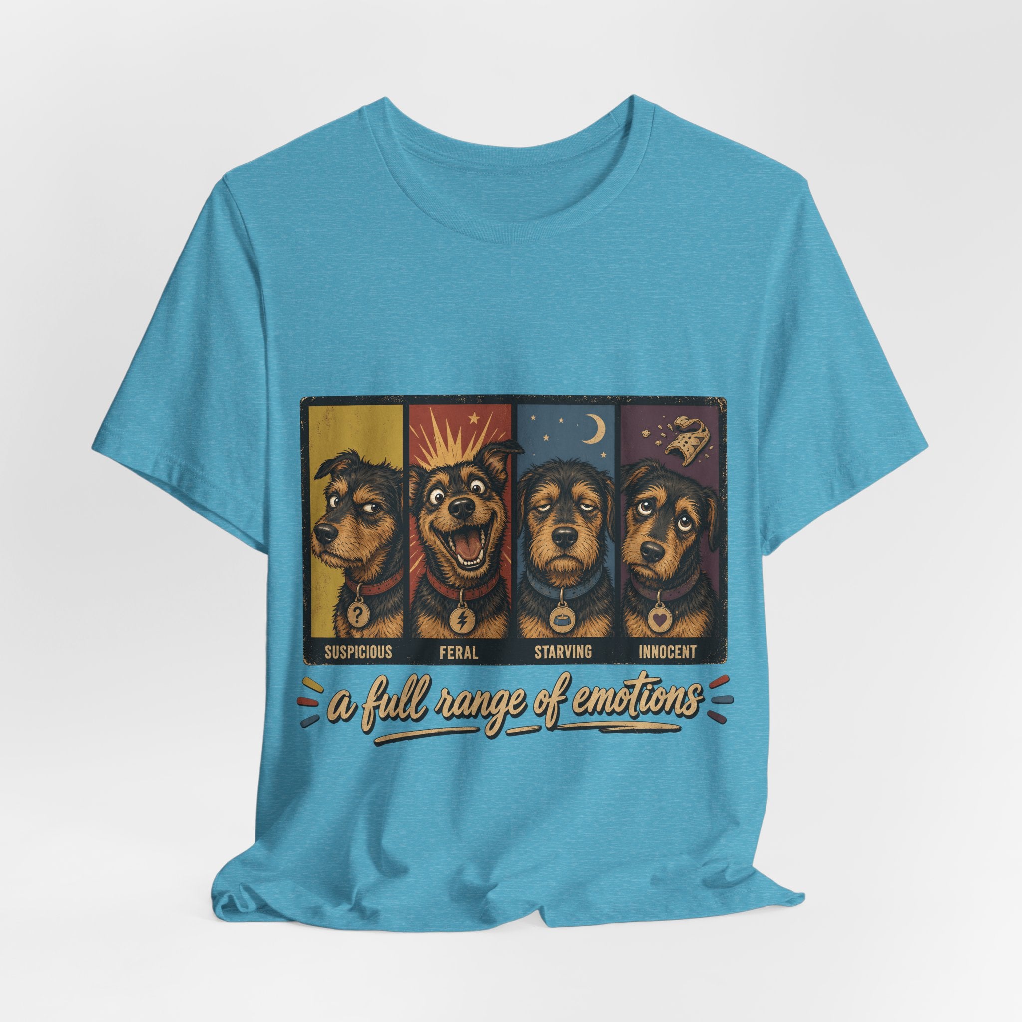 "A Full Range of Emotions" Dog T-Shirt — Funny Mood Chart Graphic Tee