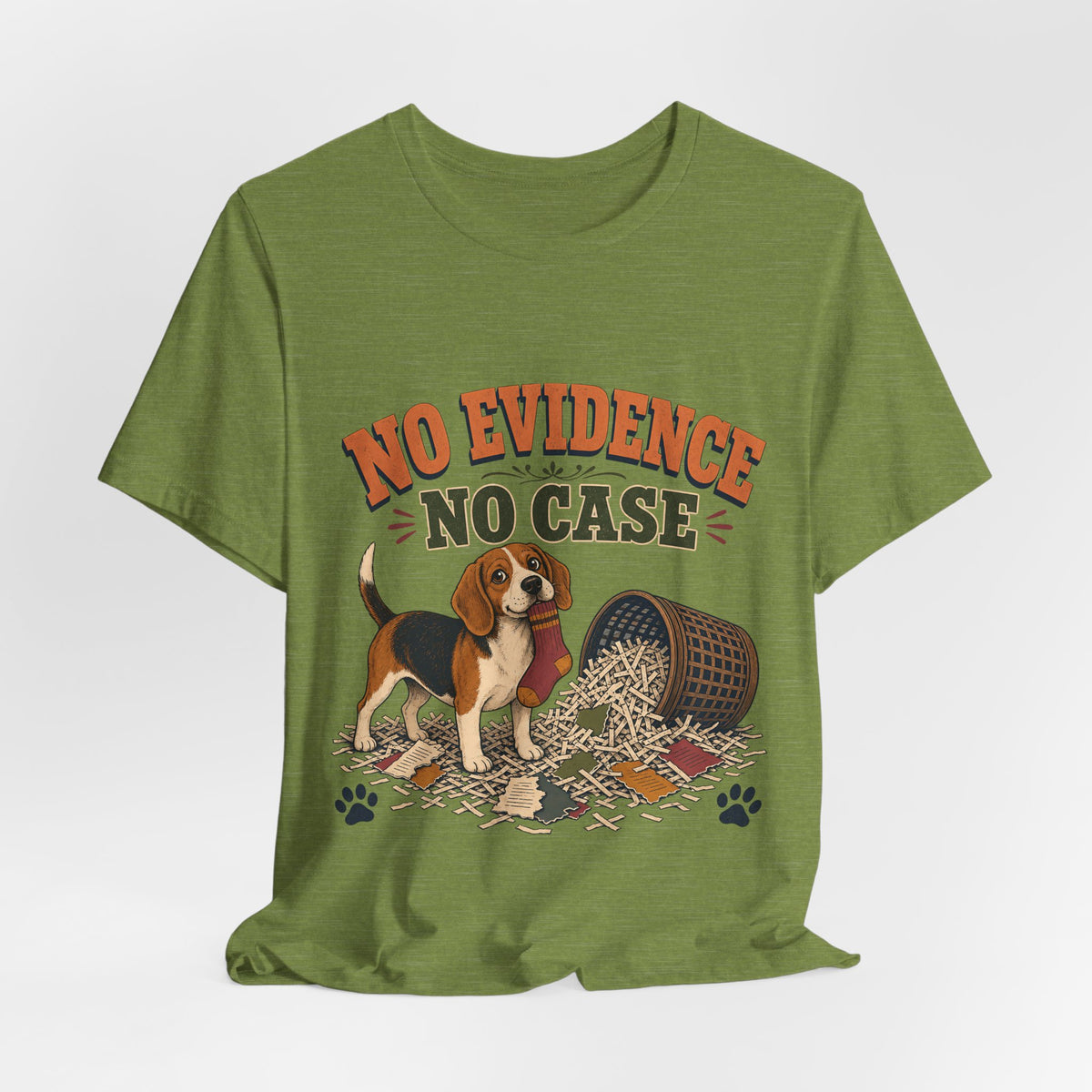"No Evidence No Case" Beagle T-Shirt — Funny Beagle Mom Graphic Tee
