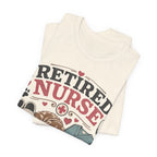 Retired Nurse T-Shirt — "Promoted to Full-Time Dog Snuggler" Cute Nursing & Pet Lover Tee