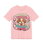 Healing Humans, Spoiling Dogs T‑Shirt — Cute Veterinary Nurse Dog Mom Tee