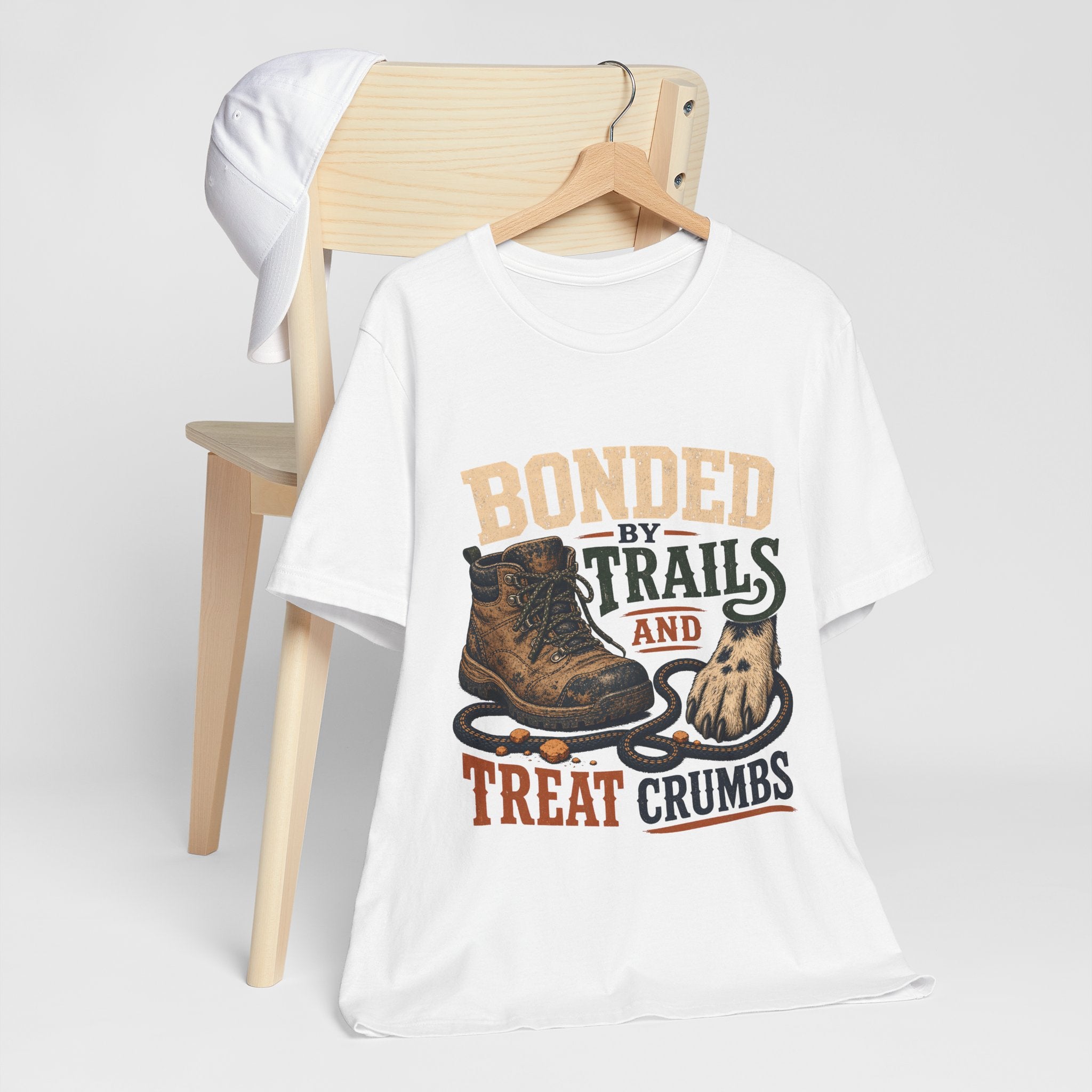 "Bonded By Trails And Treat Crumbs" Dog Lover T-Shirt — Hiking Dog Graphic Tee