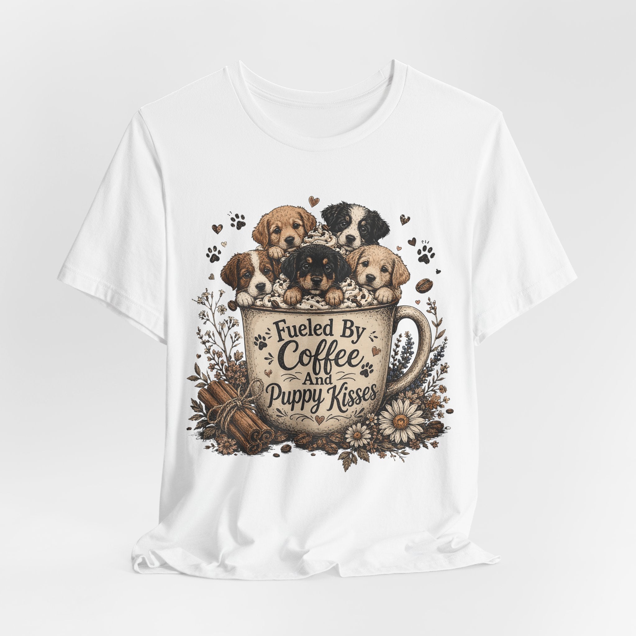 Fueled by Coffee and Puppy Kisses T-Shirt