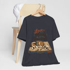 "Love Is A Muddy Set Of Paw Prints" Dog Lover T-Shirt — Dog Mom Graphic Tee