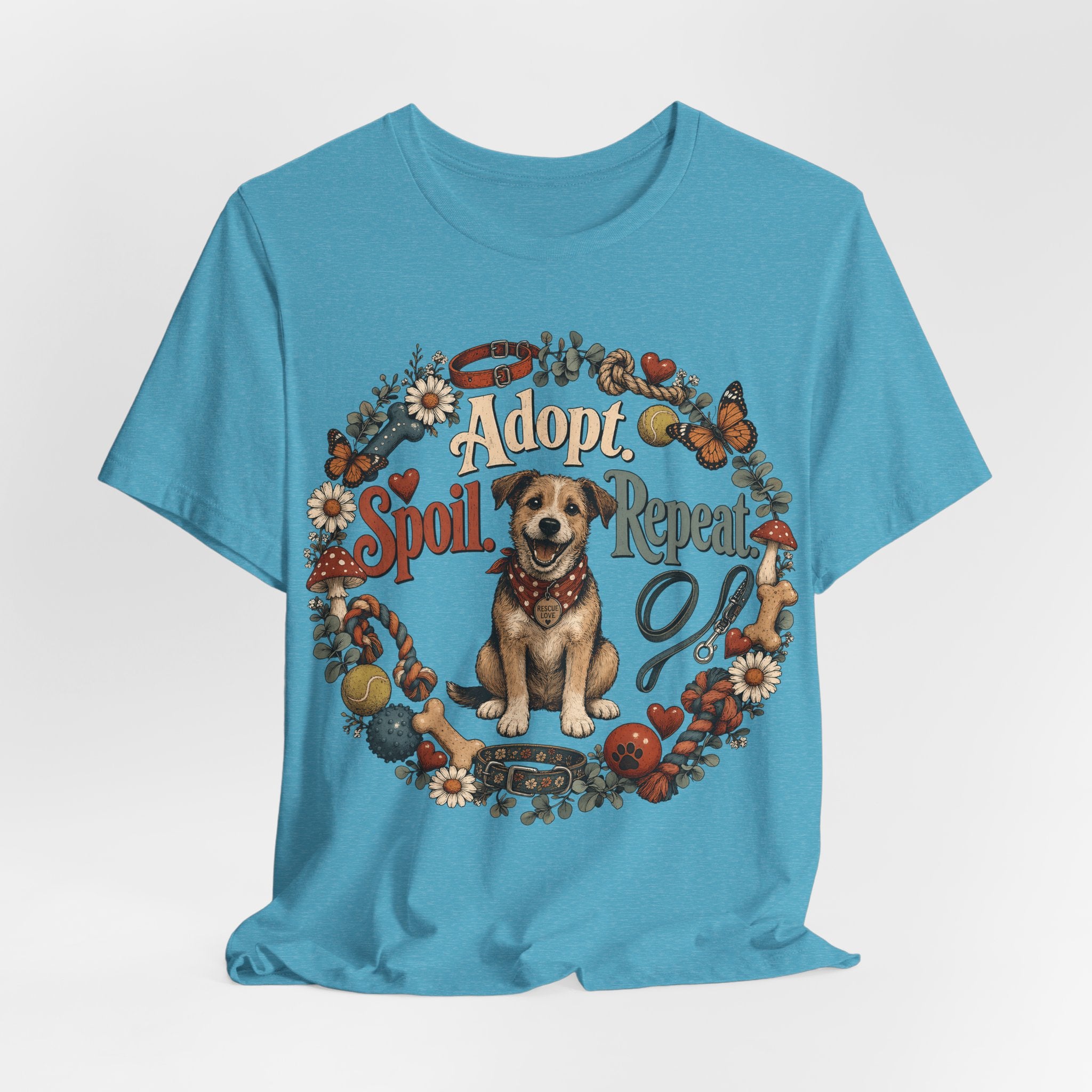 Adopt Spoil Repeat Dog T-Shirt – Cute Rescue Puppy Rescue Lover Tee