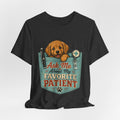 "Ask Me About My Favorite Patient" Nurse T-Shirt — Dog Mom Nurse Graphic Tee