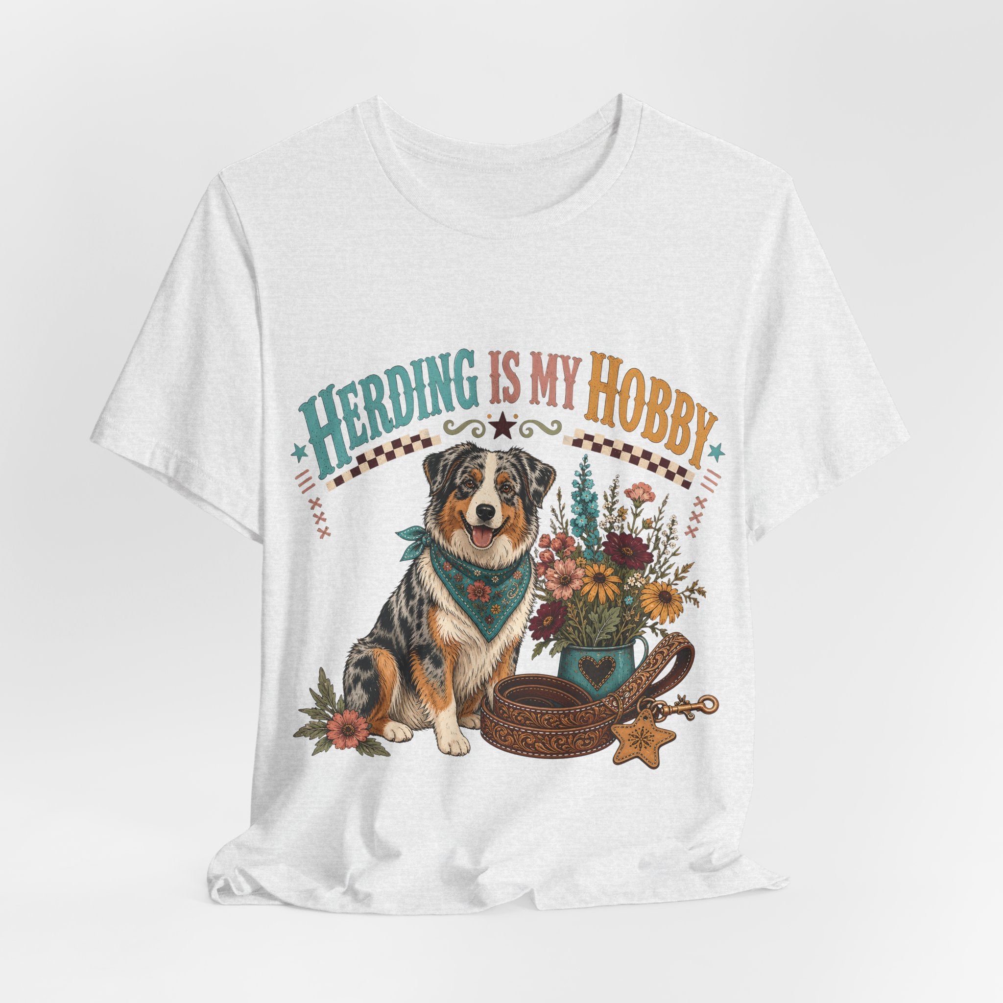 "Herding Is My Hobby" Australian Shepherd T-Shirt — Retro Dog Lover Graphic Tee