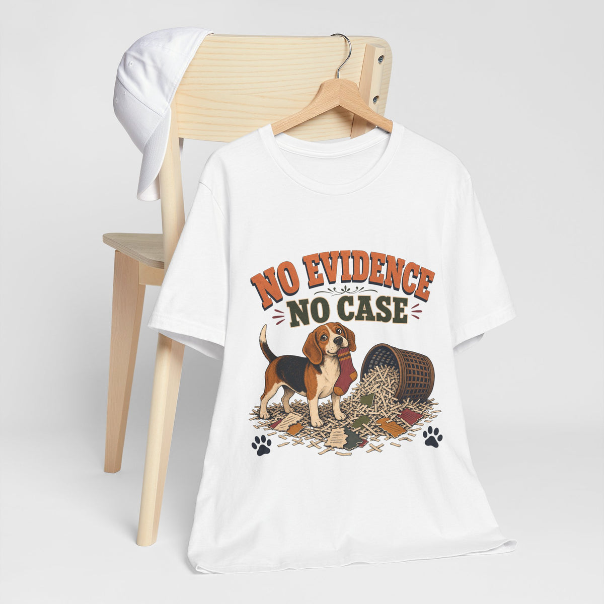 "No Evidence No Case" Beagle T-Shirt — Funny Beagle Mom Graphic Tee