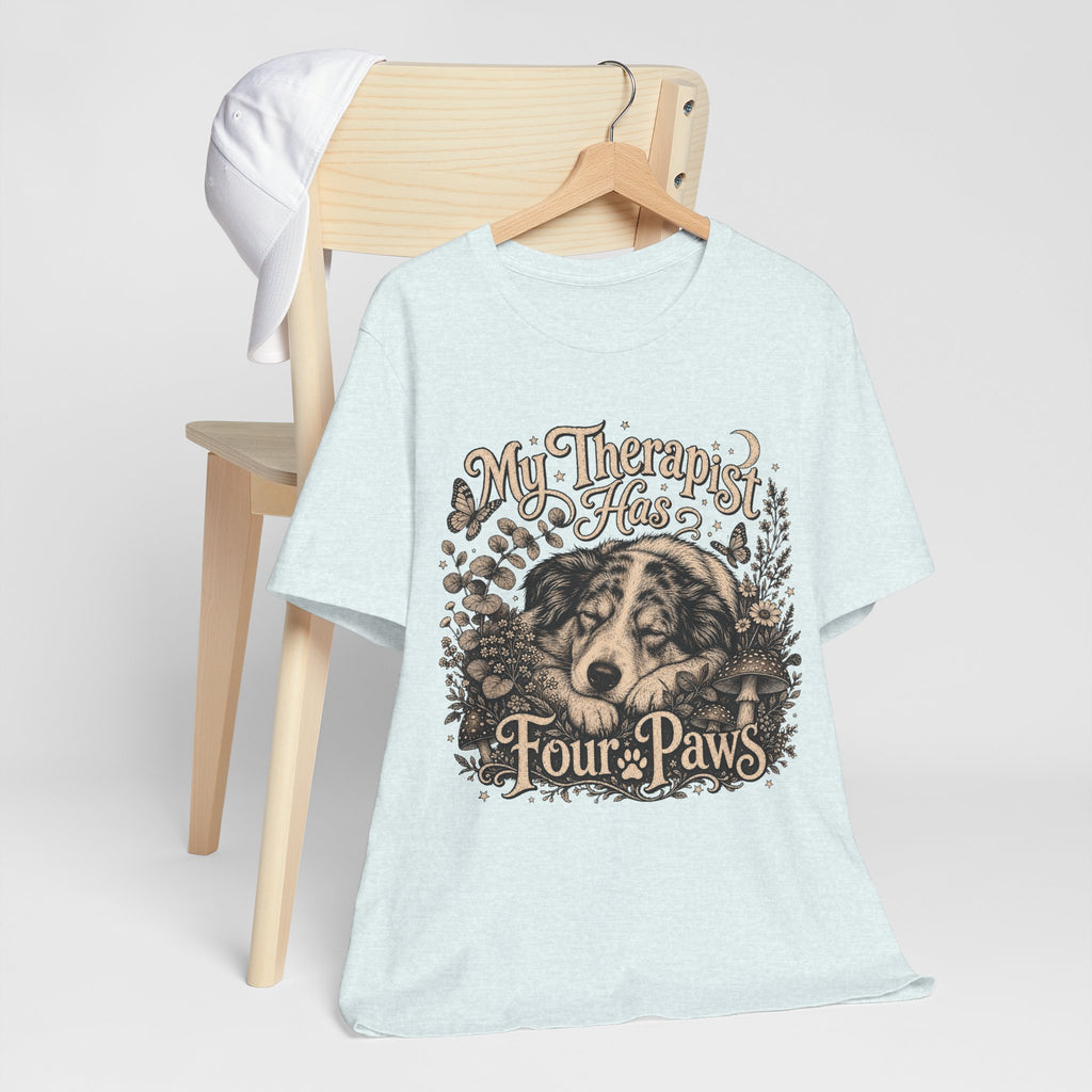 Dog Lover T-Shirt — "My Therapist Has Four Paws" Graphic Tee