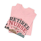 Retired Nurse T-Shirt — "Promoted to Full-Time Dog Snuggler" Cute Nursing & Pet Lover Tee