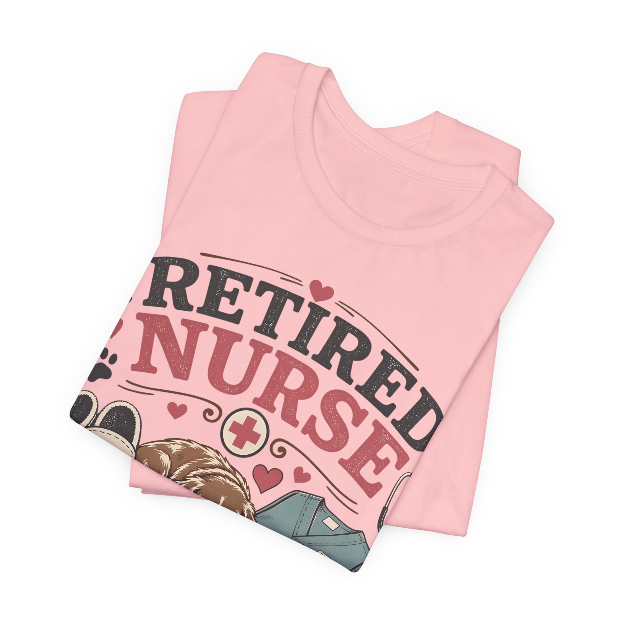 Retired Nurse T-Shirt — "Promoted to Full-Time Dog Snuggler" Cute Nursing & Pet Lover Tee