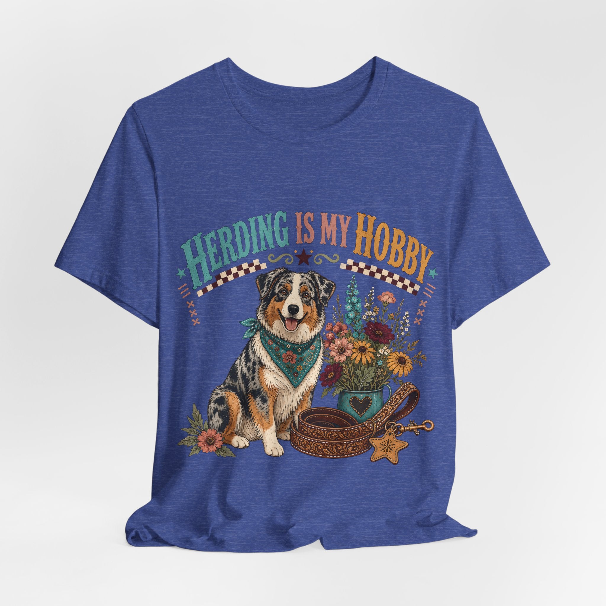 "Herding Is My Hobby" Australian Shepherd T-Shirt — Retro Dog Lover Graphic Tee
