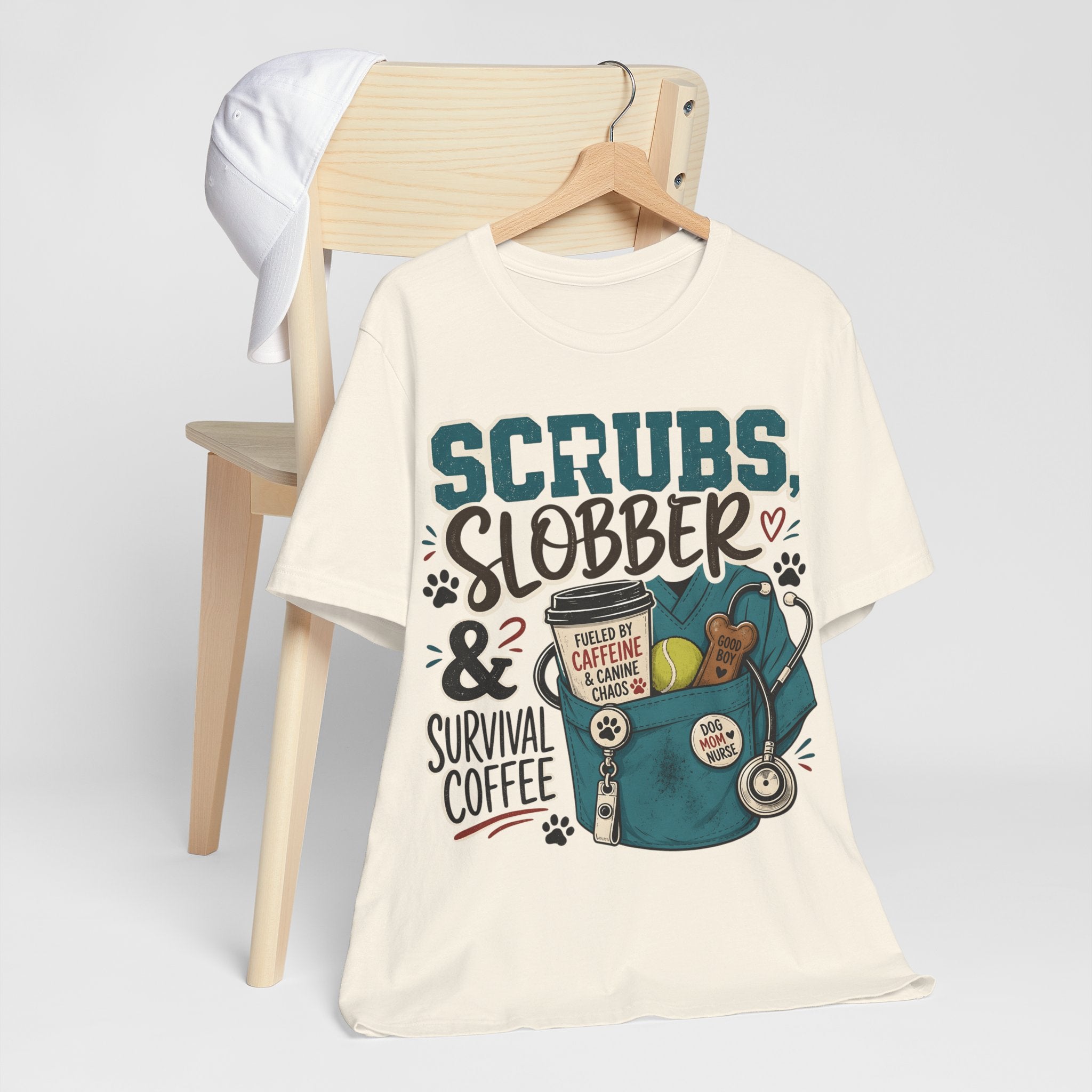 Scrubs, Slobber & Survival Coffee Tee — Funny Vet Nurse Shirt