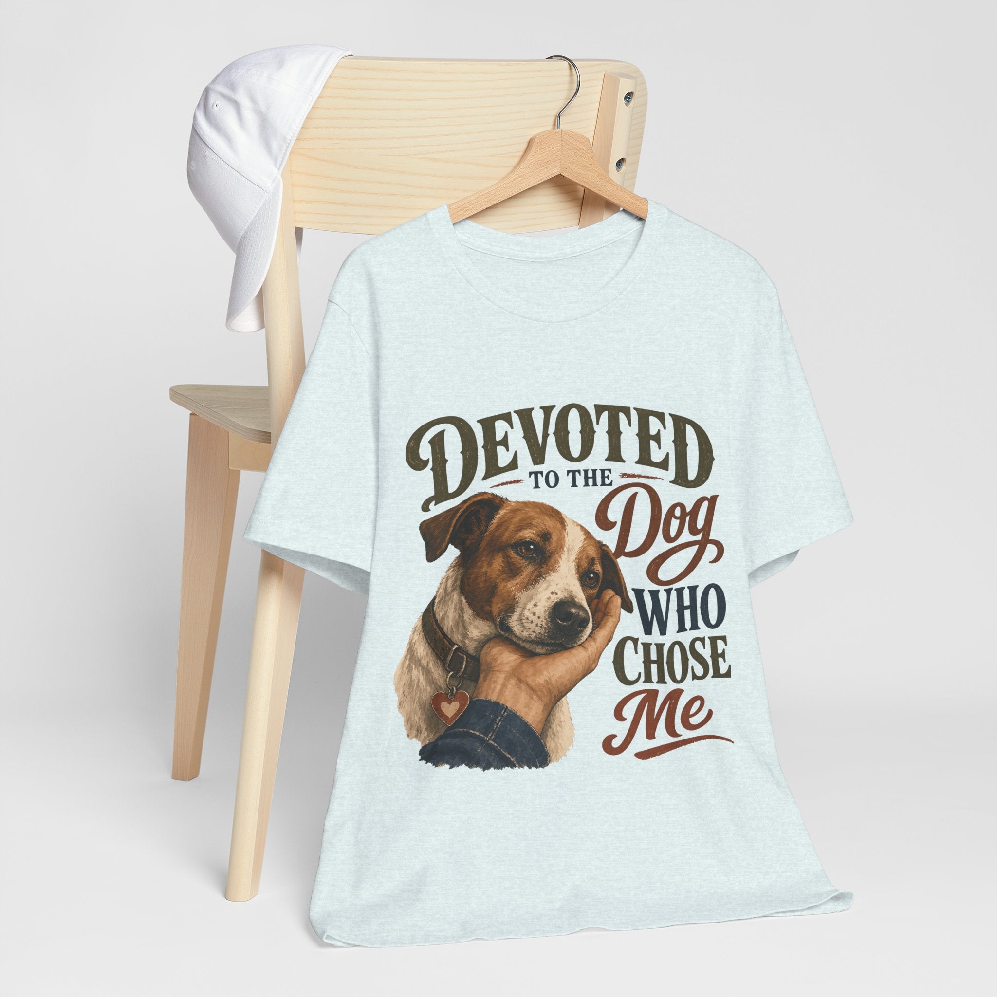 "Devoted To The Dog Who Chose Me" Dog Lover T-Shirt — Dog Mom Graphic Tee
