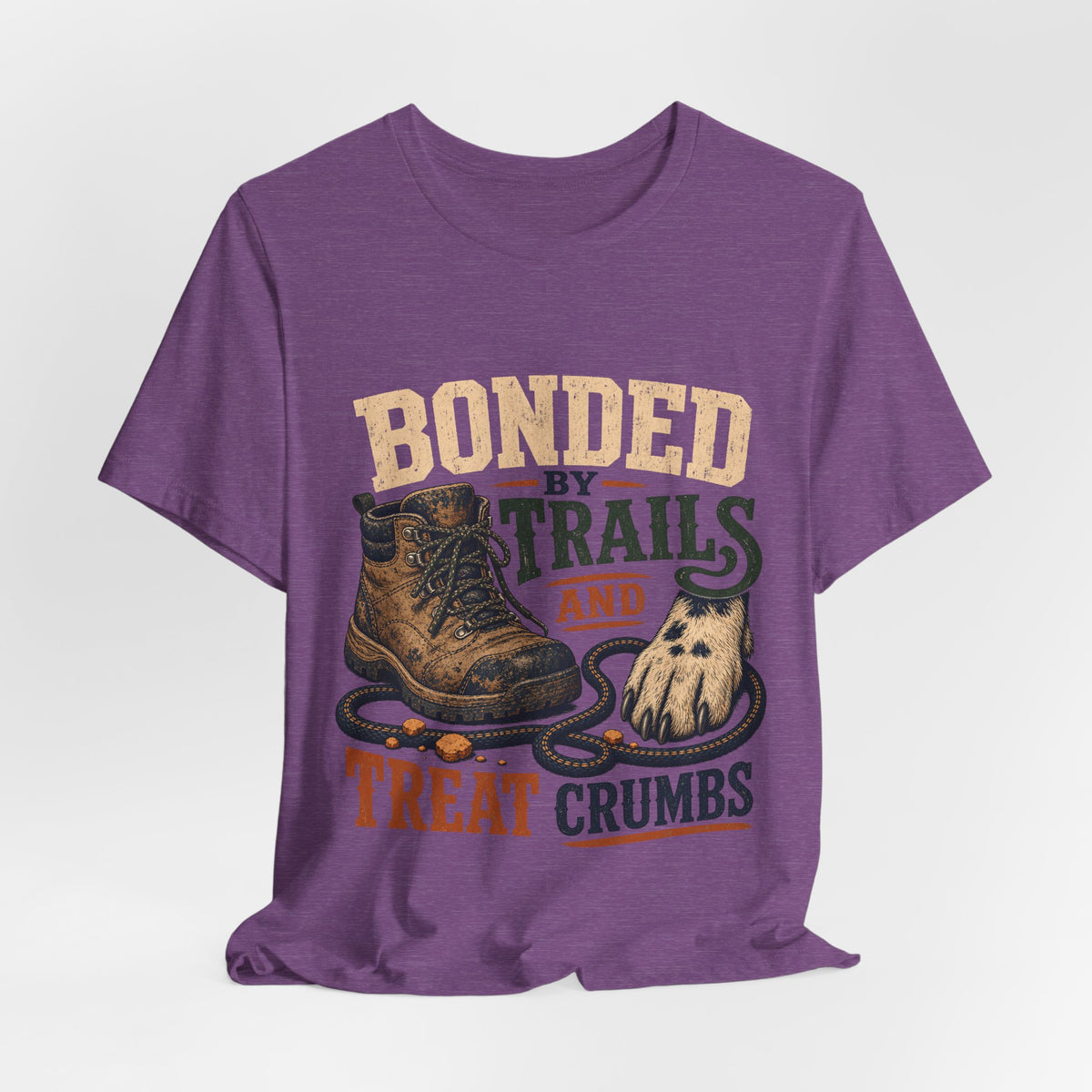 "Bonded By Trails And Treat Crumbs" Dog Lover T-Shirt — Hiking Dog Graphic Tee