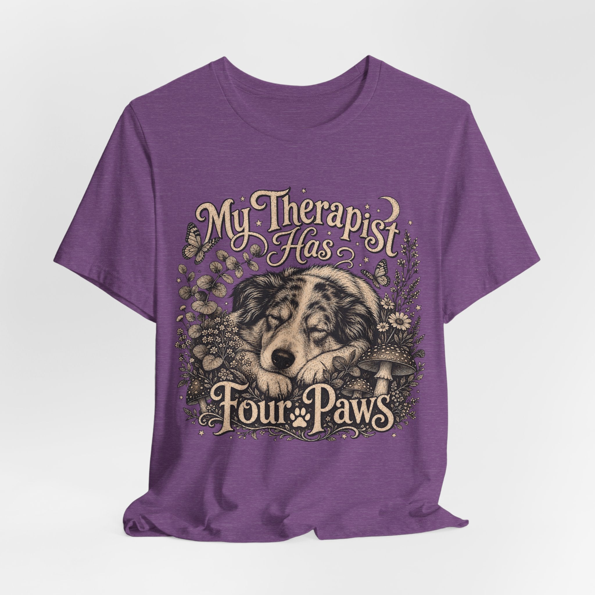 Dog Lover T-Shirt — "My Therapist Has Four Paws" Graphic Tee