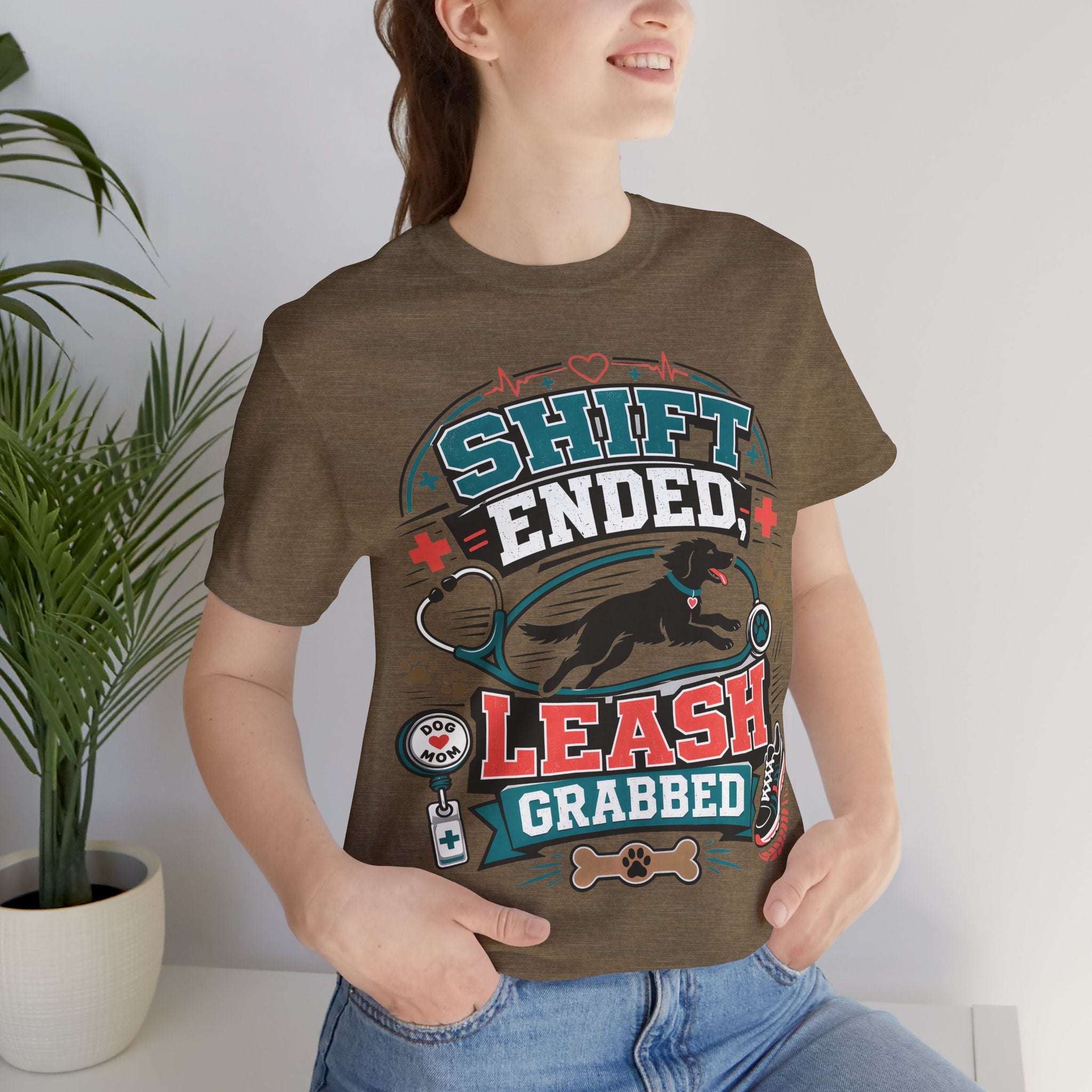 Shift Ended Leash Grabbed Dog Lover Tee