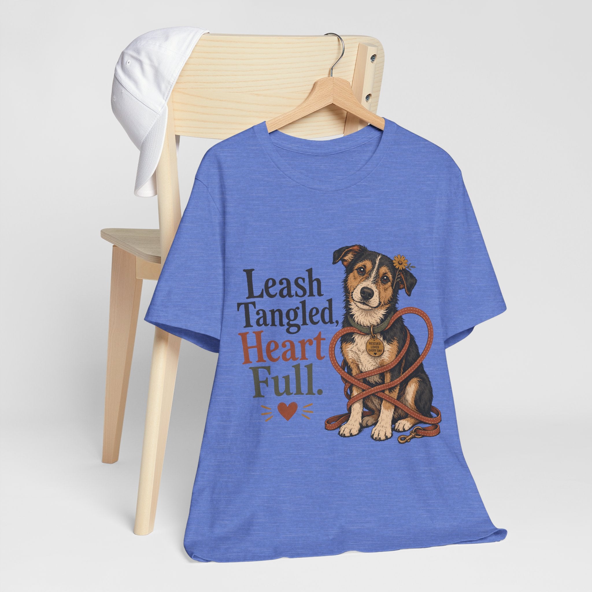 "Leash Tangled, Heart Full" Dog Lover T-Shirt — Dog Mom Graphic Tee