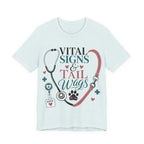 Vital Signs & Tail Wags Tee - Nurse Vet Stethoscope Paw Print T-Shirt