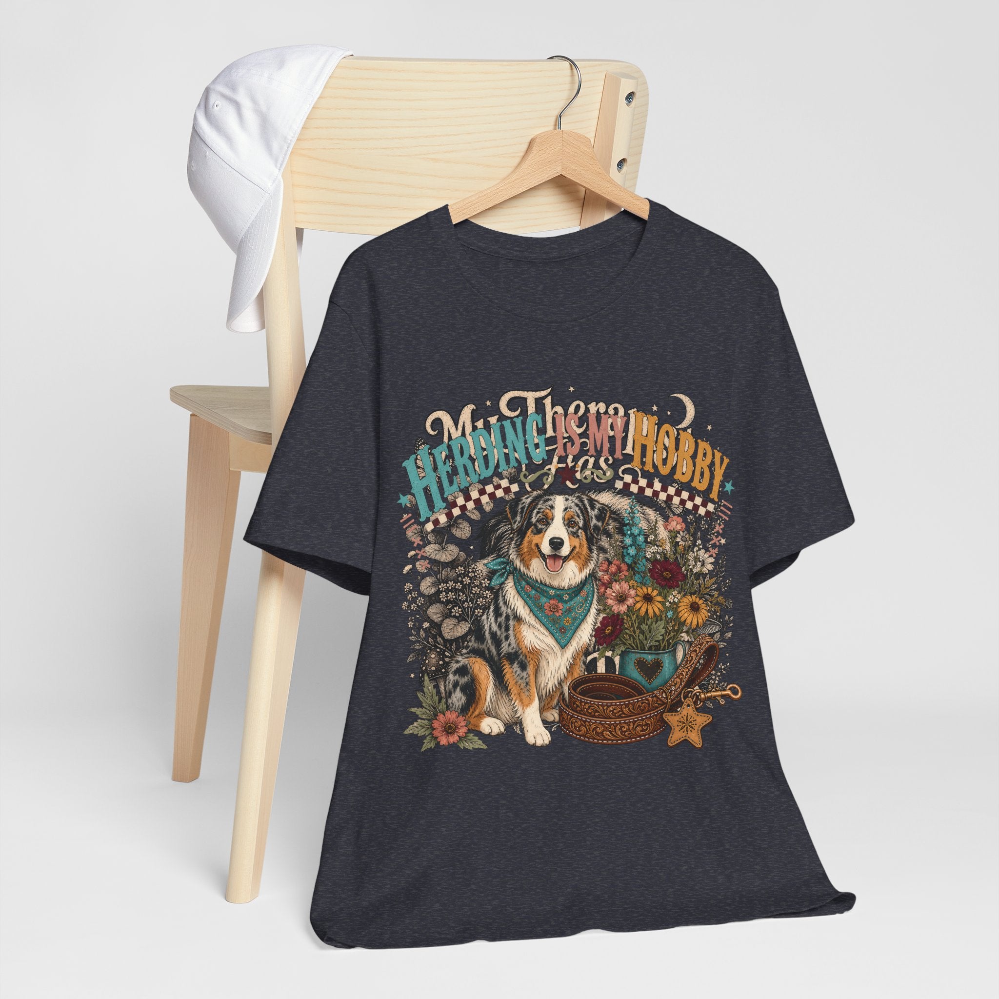 "Herding Is My Hobby" Australian Shepherd T-Shirt — Retro Dog Lover Graphic Tee