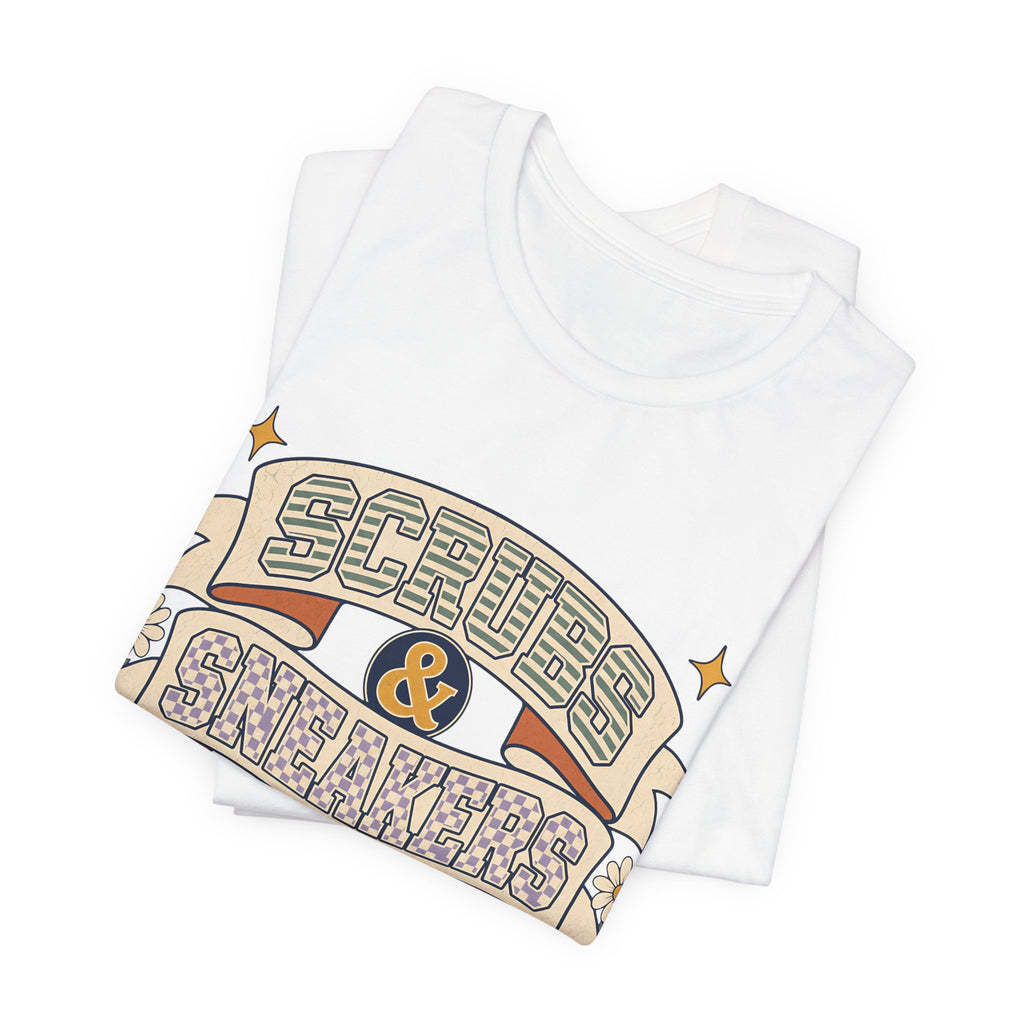 "Scrubs & Sneakers" — Preppy Nurse T-Shirt