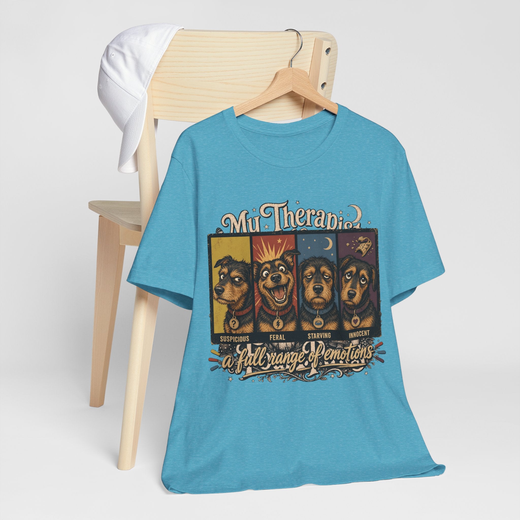 "A Full Range of Emotions" Dog T-Shirt — Funny Mood Chart Graphic Tee