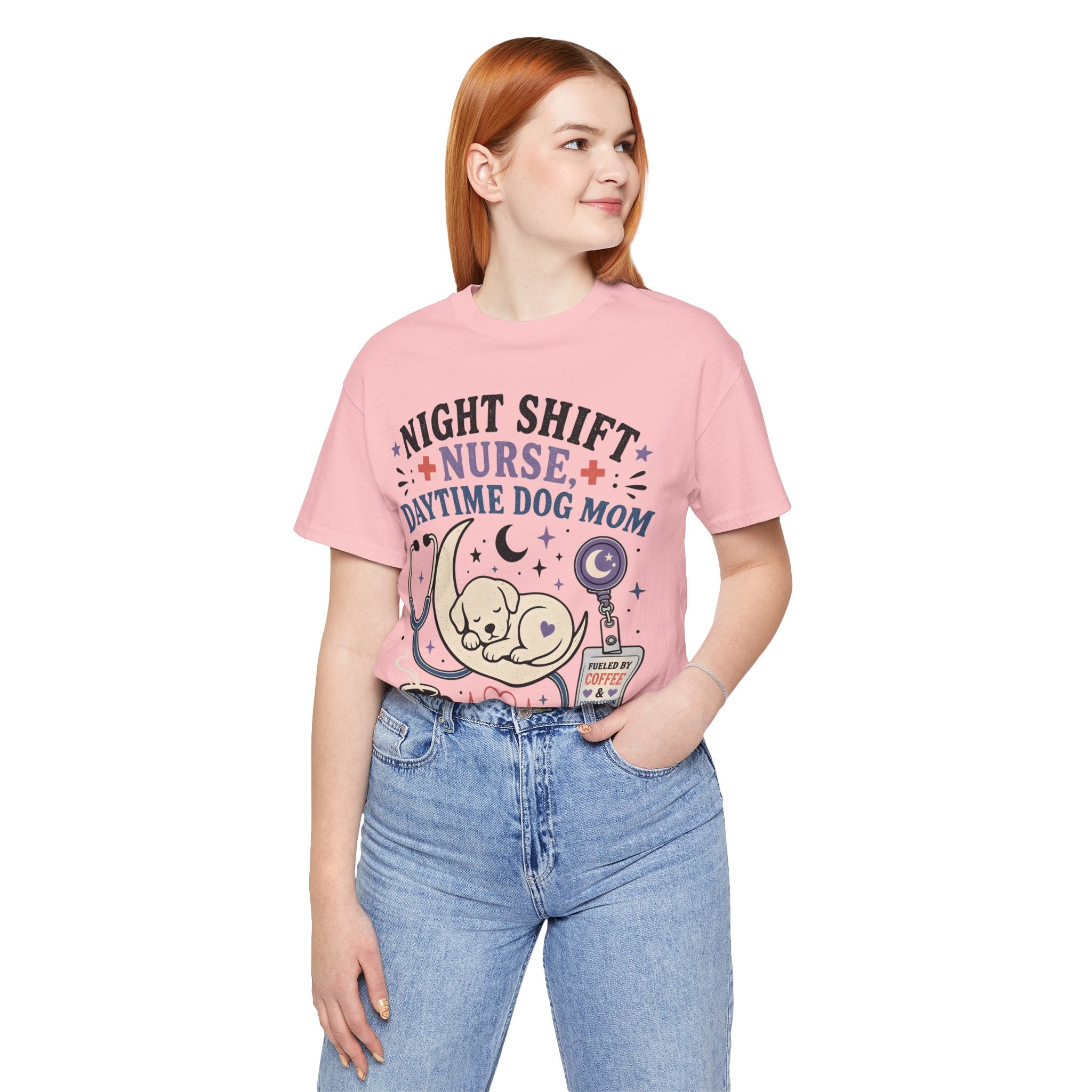 Night Shift Nurse Daytime Dog Mom T-Shirt