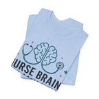 Nurse Brain Dog Mom Heart T‑Shirt - Cute Nurse & Dog Mom Graphic Tee