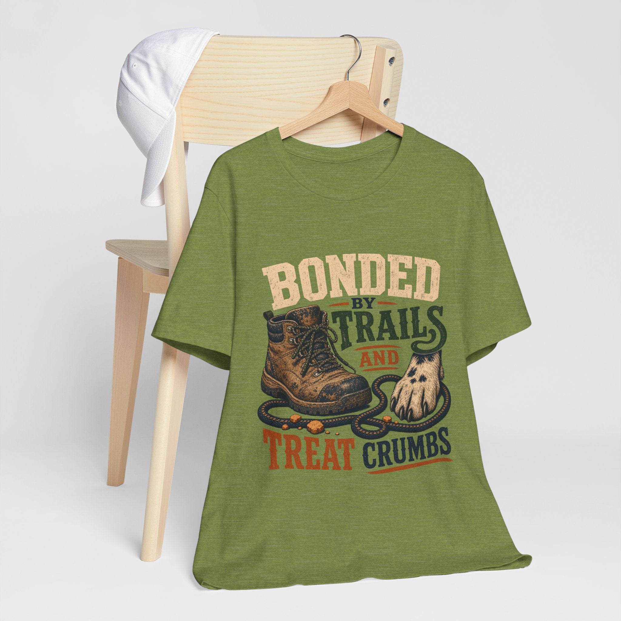 "Bonded By Trails And Treat Crumbs" Dog Lover T-Shirt — Hiking Dog Graphic Tee