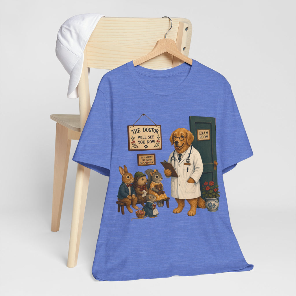 Dog Doctor Tee — Vintage Veterinary Illustration T-Shirt (The Doctor Will See You Now)