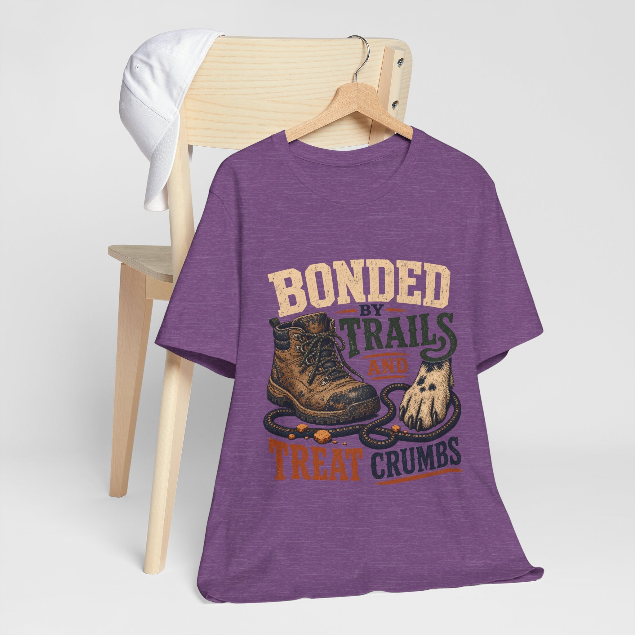 "Bonded By Trails And Treat Crumbs" Dog Lover T-Shirt — Hiking Dog Graphic Tee