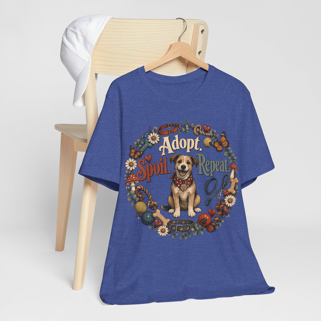 Adopt Spoil Repeat Dog T-Shirt – Cute Rescue Puppy Rescue Lover Tee