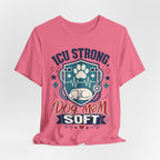 ICU Strong Dog Mom Tee - Nurse Dog Paw Rescue Shirt