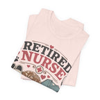 Retired Nurse T-Shirt — "Promoted to Full-Time Dog Snuggler" Cute Nursing & Pet Lover Tee