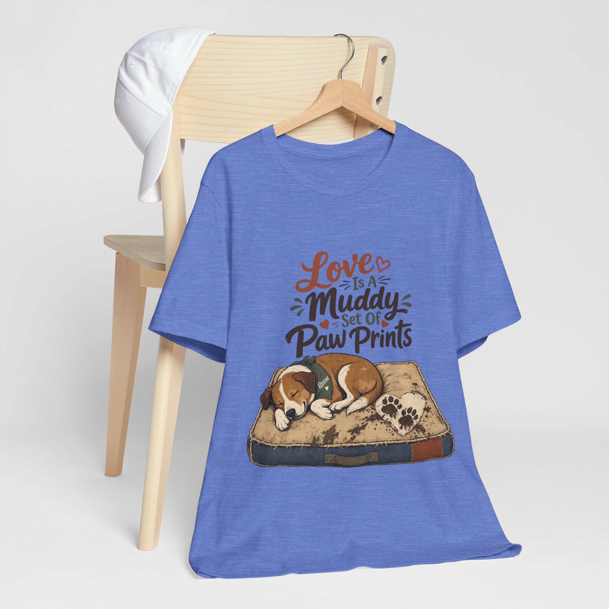 "Love Is A Muddy Set Of Paw Prints" Dog Lover T-Shirt — Dog Mom Graphic Tee