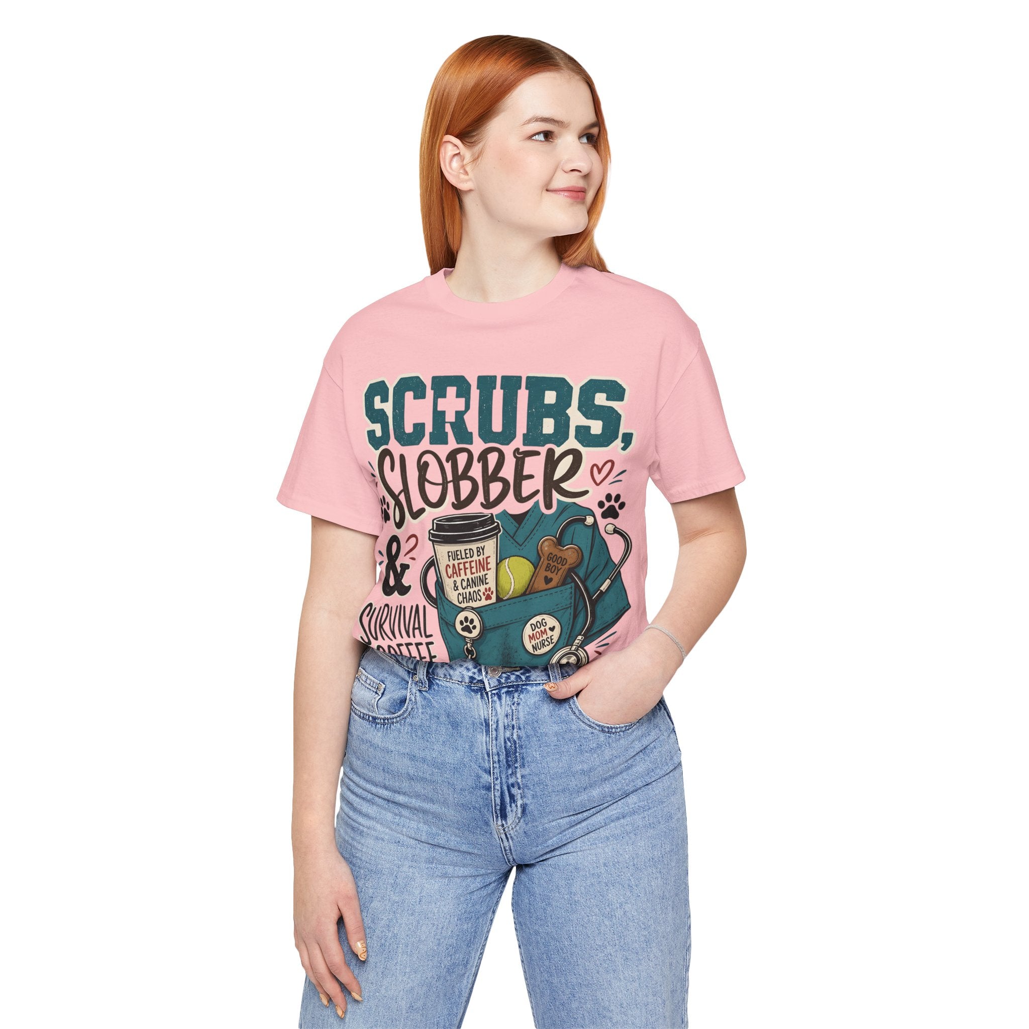 Scrubs, Slobber & Survival Coffee Tee — Funny Vet Nurse Shirt