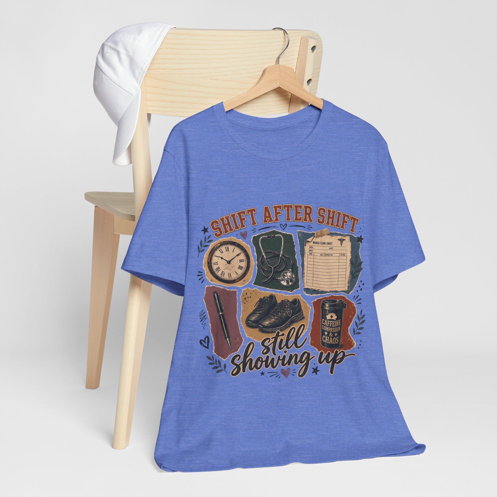 "Shift After Shift" Nurse T-Shirt — Still Showing Up Nurse Graphic Tee