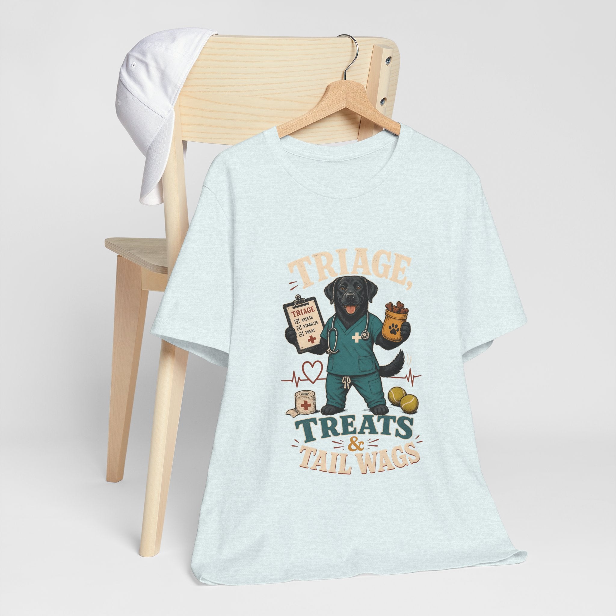 "Triage, Treats & Tail Wags" Dog Lover T-Shirt — Dog Nurse Graphic Tee