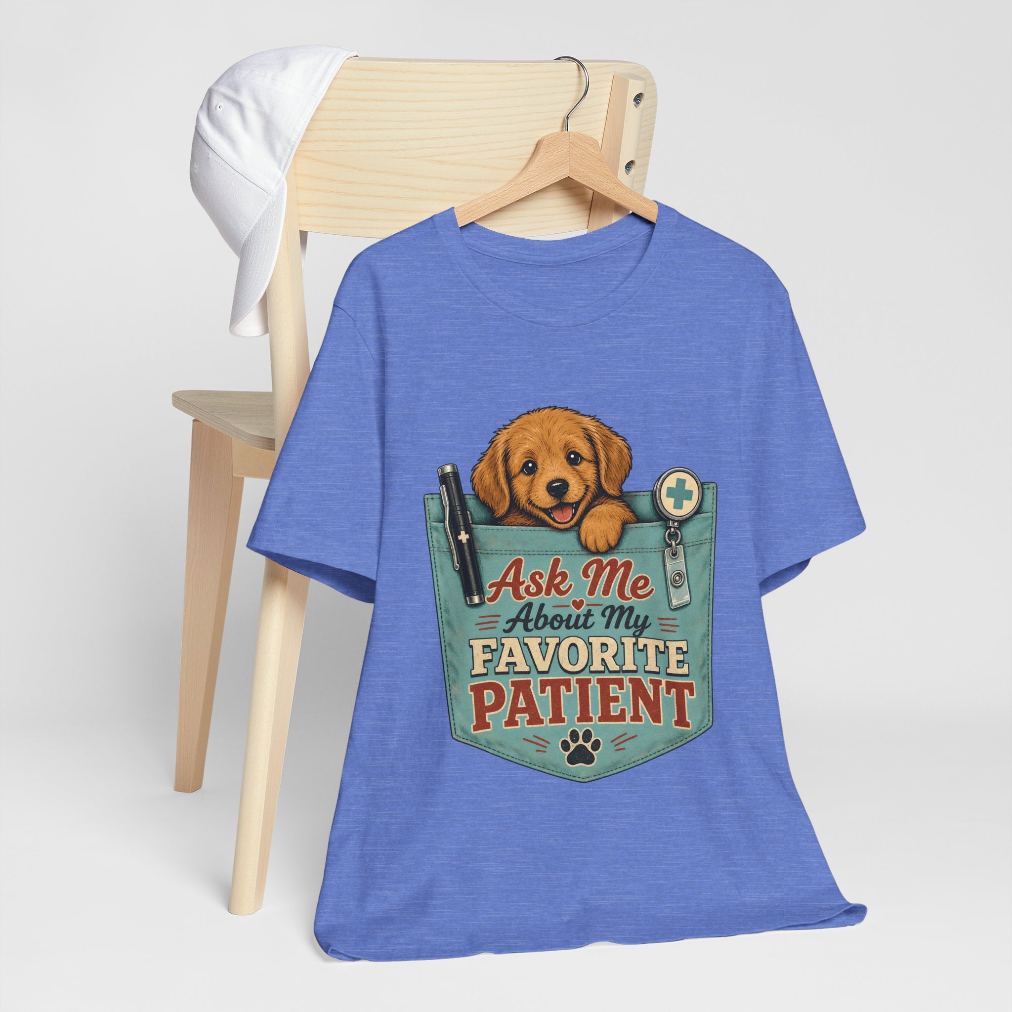 "Ask Me About My Favorite Patient" Nurse T-Shirt — Dog Mom Nurse Graphic Tee