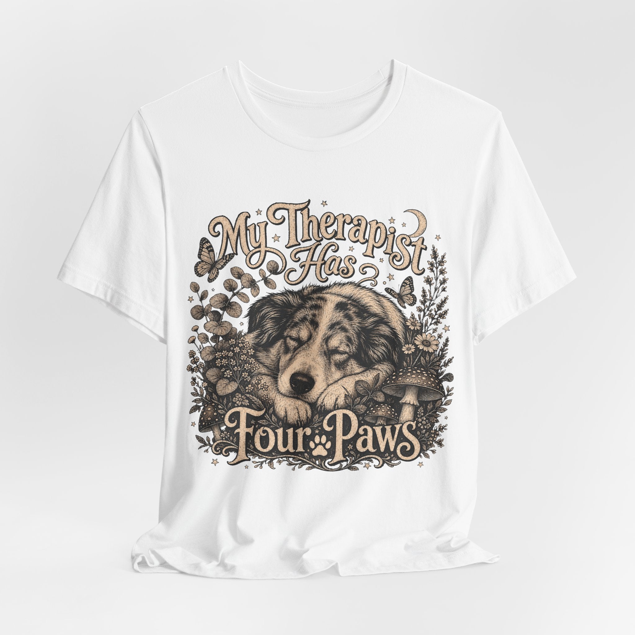Dog Lover T-Shirt — "My Therapist Has Four Paws" Graphic Tee